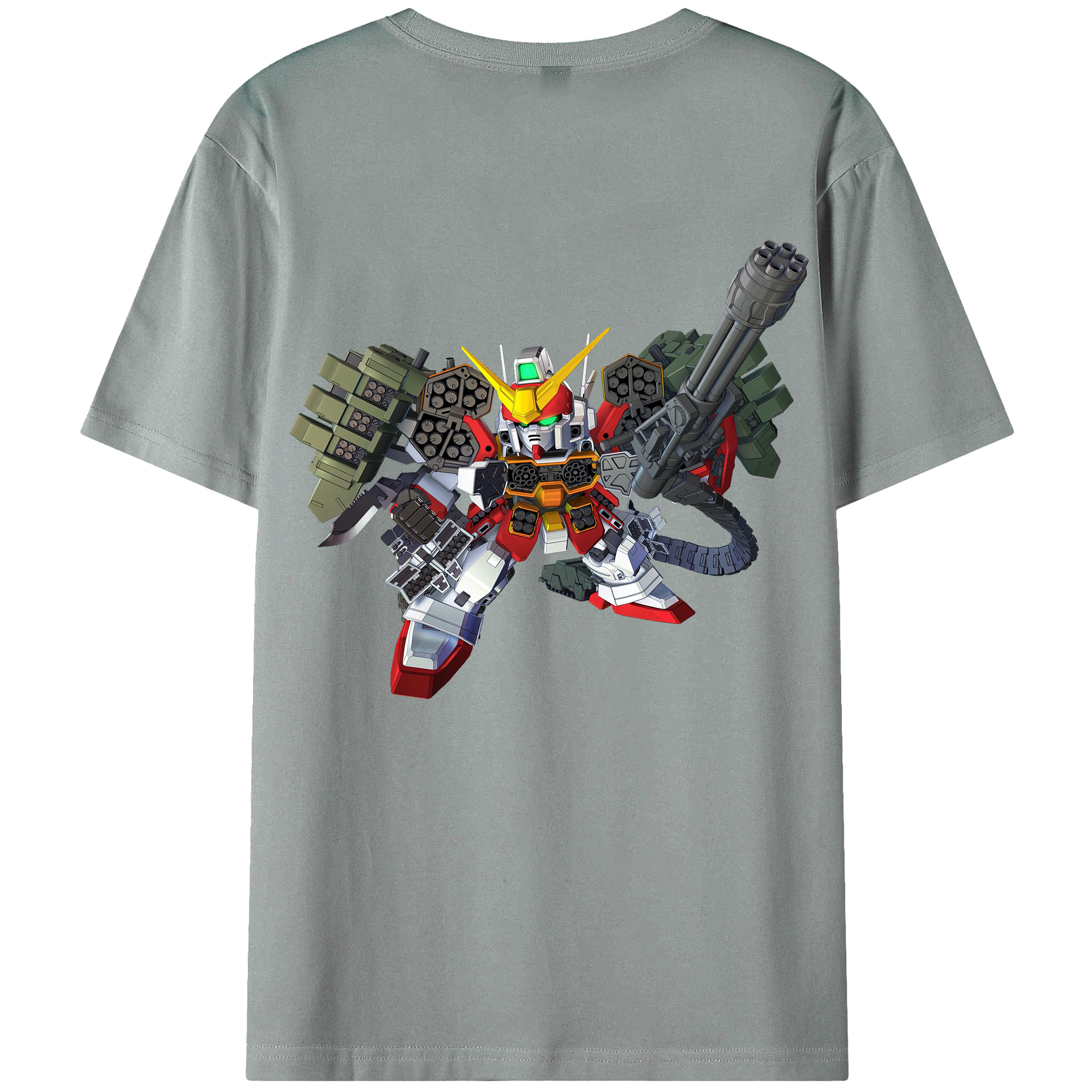 （画像用） 機動戦士ガンダム Mobile Suit Gundam 綿100％ メンズ半袖Tシャツ（バックプリント） 通気性